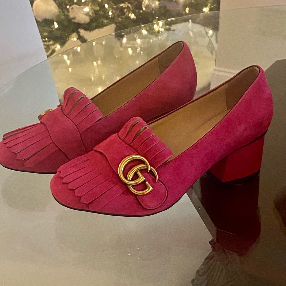 Beautiful Pink Suede Loafers